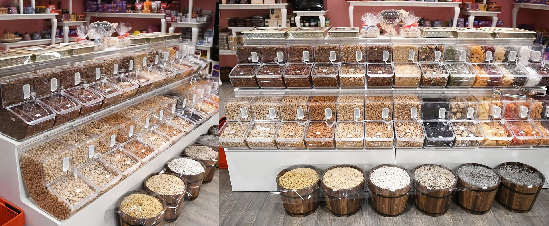 出售高品质零售店糖果盒坚果谷物散装食品重力仓分配器